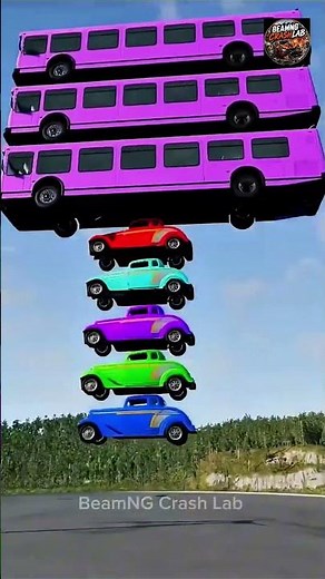100+ Colorful Cars & Buses Crash Challenge! 😱 | BeamNG Drive Ultimate Stack Crash