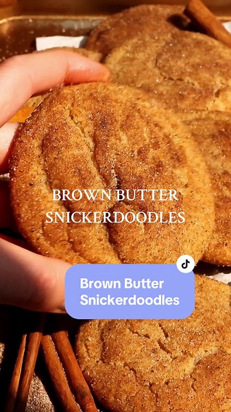 BROWN BUTTER SNICKERDOODLES - the best snickerdoodle cookies you will ever have, promise! They are packed with flavour and chewy texture, made with brown butter and a hint of nutmeg and vanilla in the dough then rolled in cinnamon sugar. The recipe is up on the site. Link in bio. —> https://scientificallysweet.com/brown-butter-snickerdoodles-cookies/ #scientificallysweet #snickerdoodles #snickerdoodlecookies #fallbaking #cinnamonsugar #chewysnickerdoodles #cookies #brownbutter #brownbuttercookie