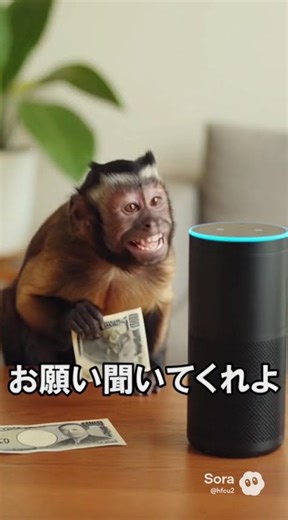 金を持ったサル、アレクサにマウント開始🐒 #ショート動画 #動物動画 #おもしろ動画 #サル #AI #アレクサ #ネタ動画