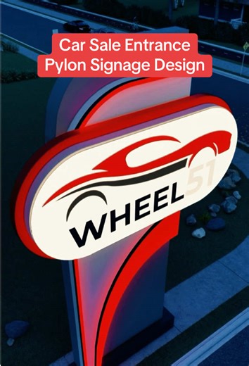 Car Sale Entrance Pylon 💗 #signage #pylon #signagedesign #signagecompany #advertisingagency