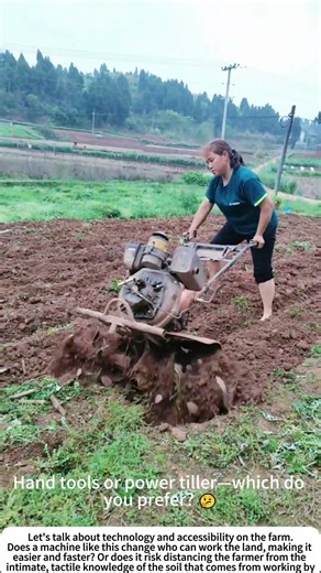 Power in Her Hands: Tilling the Soil with a Walk-Behind Tractor 🌾👩🌾