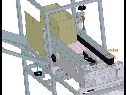 carton folding machine-industrial 3D model : machine-world.net P610