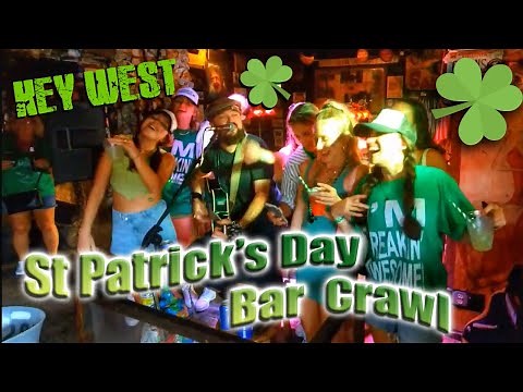 🟢 Key West St Patrick’s Duval Street Bar Crawl - LIVE 🍀☘️🍀