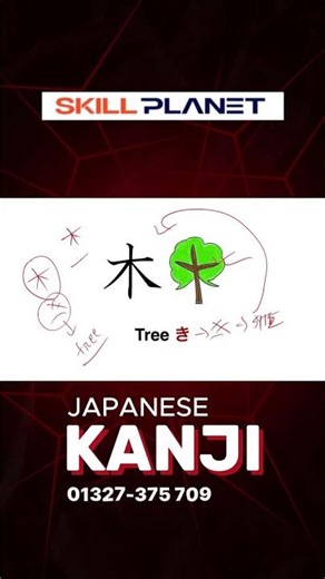 Japanese Kanji Tree (木) 🌳 #Kanji #LearnJapanese #Shorts
