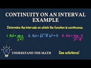 How to Find Intervals of Continuity (Step-by-Step Examples) | Calculus 1