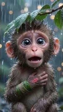 Baby Monkey Accident in Rain 😢🐒 #ytshorts #youtube #viral #story