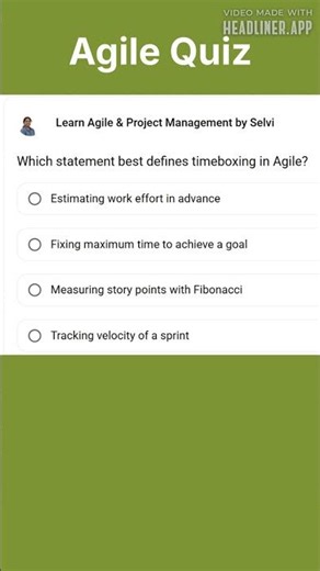 Which statement best defines timeboxing in Agile? | Scrum | Sprint | Scrum Master | Backlog | PO