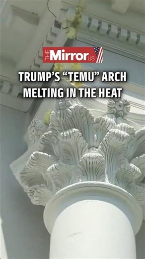 Trump’s mini "Arc de Trump" seen melting in the sun