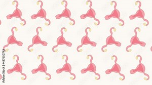 Uterus pattern cartoon animation for uterine fibroids awareness. Women health screening concept motion graphics. Myoma disease female medical diagnostic checkup.