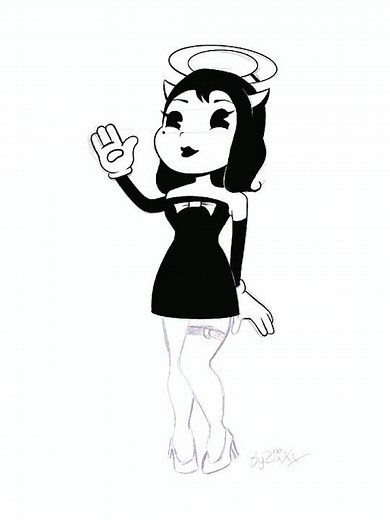 DIBUJO DE ALICE ANGEL DIGITAL DE BENDY AND THE INK MACHINE | DRAW ALICE ANGEL FROM BENDY #bendy #art