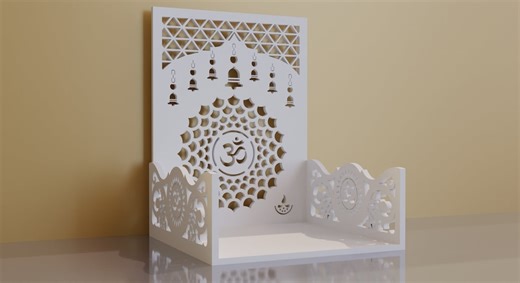 Mandir With Om Design for Home and Office | Temple Design Cutting Pooja Room Jali | CNC Laser Cutting Design EPS DXF Ai | File Code- B2M6 - Etsy