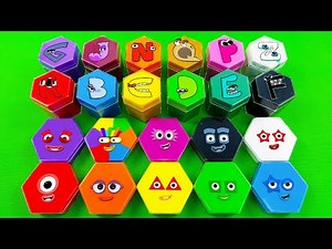Numberblocks & Alphablocks – Looking All CLAY with Hexagon Shapes Mixing Colorful, ASMR
