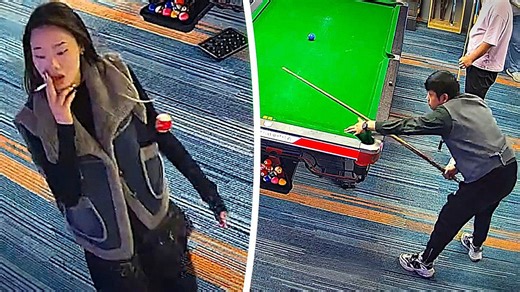 Wrong pocket! Pool player amazes bystanders with perfectly-timed shot