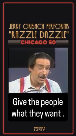 Adam Gertsacov - Clown & Comedy Coach on Instagram: "This marvelous performance of Jerry Orbach performing Razzle Dazzle from the musical Chicago reminded me of a couple of things— that yes, you need to use your powers of showmanship for good, and to give people what they want, and if you are really doing it, your skill level doesnt’ matter. Jerry is not the greatest singer, dancer, or juggler, but he gives us what we want, which is inhabiting the character, and giving us the feel of that charac