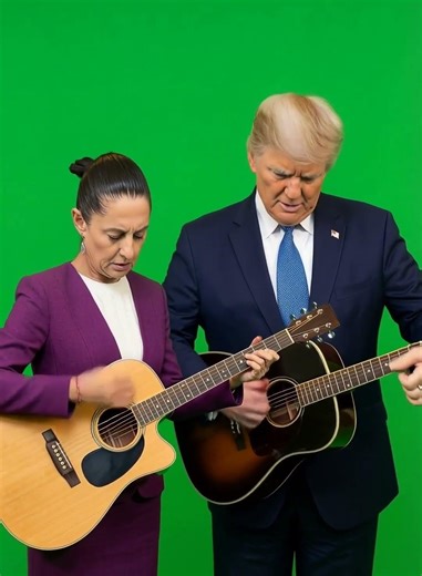 Donald Trump y Claudia tocando la guitarra #ai #dance #soralife #dancing