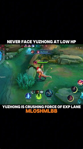 MLBB : NEVER FACE YUZHONG AT LOW HP | YUZHONG EXP LANE GAMEPLAY #MLBB #shorts