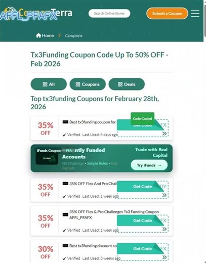 Tx3Funding Coupon Code – 50% OFF Discount | Tx3Funding Promo Code February 2026