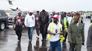 Arrival of the National Chairman Prof Nentawe Yilwatda of the All Progressives Congress in Bayelsa state International Airport | Inifa Godson