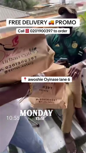 We’re opened ! Free delivery promo on going for today . ☎️ 0201900397 to order . We have fried rice , jollof check check , loaded fries & many others available today .. 📍 awoshie Oyinase lane 6 junction.. #delivery #freedelivery #darlasurbaneatery #restaurant #goodfood