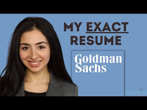 Best Finance Resumes and Cover Letters || Part 1 - My EXACT Goldman Sachs Resume