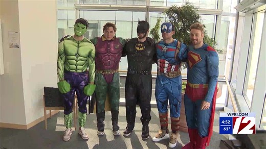 Bruins players visit Mass General Hospital for Halloween