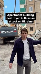 Apartment building destroyed in Russian attack on Ukraine #shorts