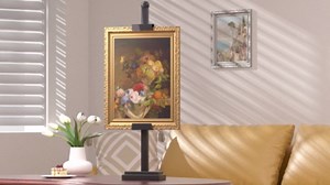 Adjustable Tabletop Easel Stand for Frames Up to 29" H, Metal Picture Frame Stand, Table Easels for Display, Standing Easel Frame Holder Display Stand for Picture Frames, Artwork, Canvas (Gold)