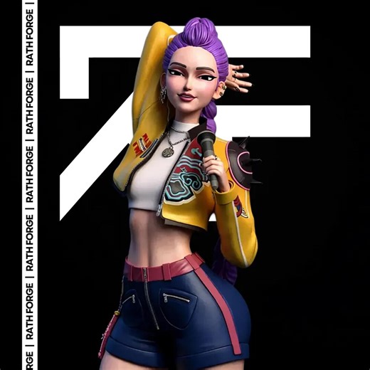 Rumi K-pop Demon Hunter STL | 1/6 Scale Statue | Idol Singer Model | Pre-supported & Unsplit | Digital 3D Print File - Etsy Canada