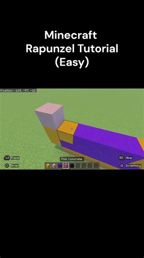 Minecraft Rapunzel Tutorial #minecraft #minecraftshorts #youtubeshorts #minecraftbuilding