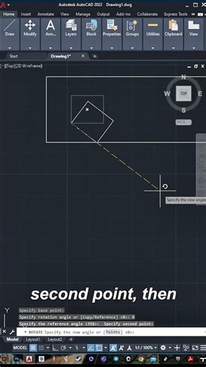 How to use rotate in Rotate with Reference Point #architecture #autocad