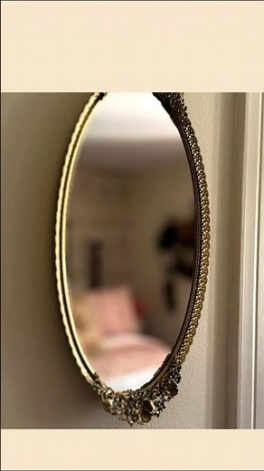 1960s Tray to ANTIQUE BRASS MIRROR! ✨ | Hollywood Regency Hack