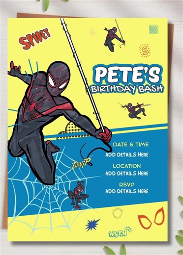 Superhero Birthday Invitation | Editable Comic Style Party Invite | Digital Download | Printable Kids Birthday Template - Etsy