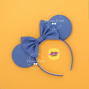 Denim Mickey Ears, Blue Jean Minnie Ears, Denim Mouse Ear, Denim Mickey Ear Headband for Adults and Kids, Denim Minnie Ear for Gift - Etsy