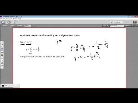 Additive property of equality with signed fractions