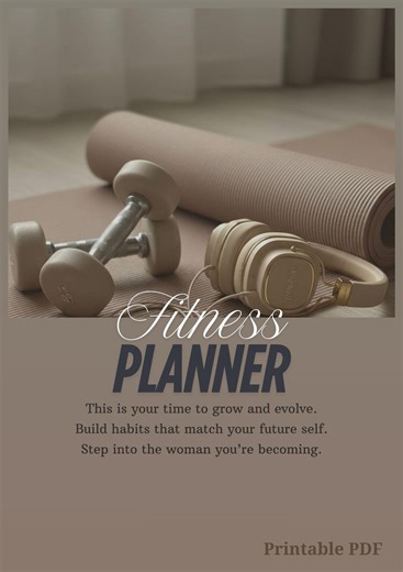 Fitness Planner for Women | Workout Planner PDF | Gym Tracker | Habit Tracker | Printable Planner | Weight Loss & Workout Log