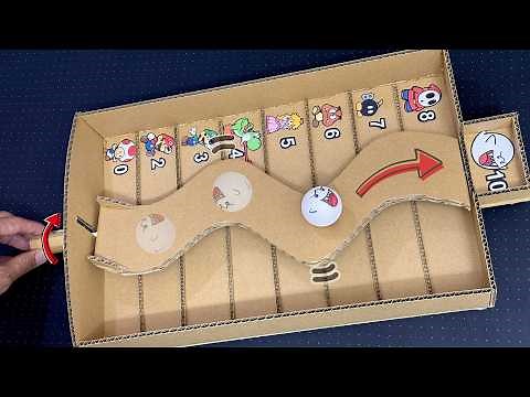 Wobble Roll Ball Game. How to make. cardboard craft tutorial.