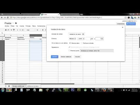 Validación de datos en Google Spreadsheets