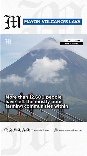 Lava flows from Mayon Volcano’s slopes