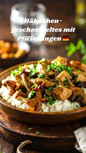Hähnchengeschnetzeltes mit Pfifferlingen 🇩🇪