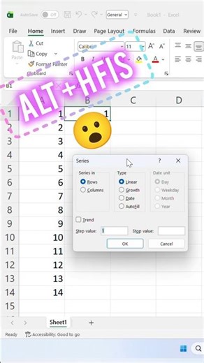 1 Second Me Serial Number Fill 😱 Excel Secret Trick