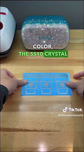 Rhinestone Decals with Cricut Joy #rhinestones #decals #cricut #cricutjoy #vinyltok #fyp #diy #trending #blinganything #therhinestoneworld #crafty #mom #bling #sparkle