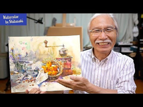 [Eng sub] Still Life Painting / Apricots and Bowl | Watercolor Painting demo | Calming art