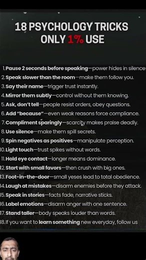 18 psychology trics only one % use #darkpsychology