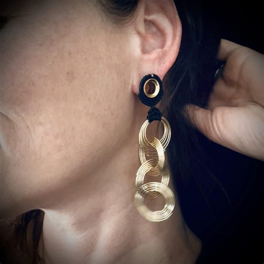 Flesh Tunnel Module "golden Halo" for 10 Mm Screw Tunnels | Module for Double Flare Screw Tunnels - Etsy