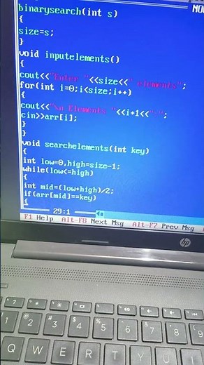 Binary Search Program C++ | Binary Search Program Code | #viral #shorts #education