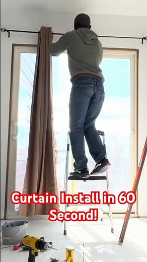 DIY Install Curtain Rod in 60 Seconds | Budget DIY Makeover.