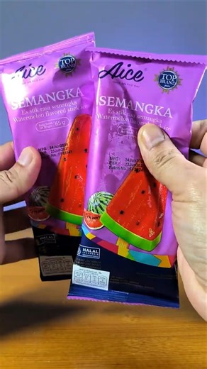 ASMR Aice Semangka Stick Ice 🍉❄️ Super Crunchy Watermelon Ice Bite!