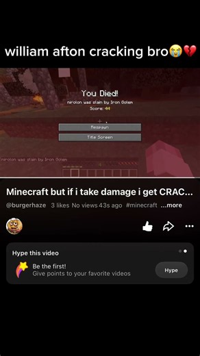 Minecraft but if i take damage SPRINGTRAP CRACKS me