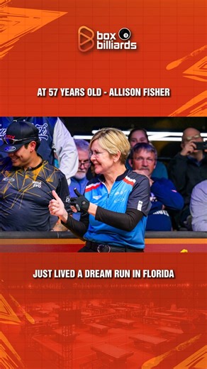 At 57 years old, Allison Fisher just lived a dream run in Florida 😊😊😊 #BoxBilliards | Box Billiards