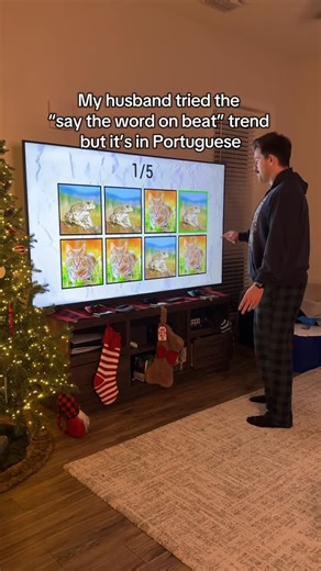 Kelvin Adler on Instagram: "My husband trying the “say the word on beat” trend but I put it in Portuguese 😂 #fyp #trend #brasil"